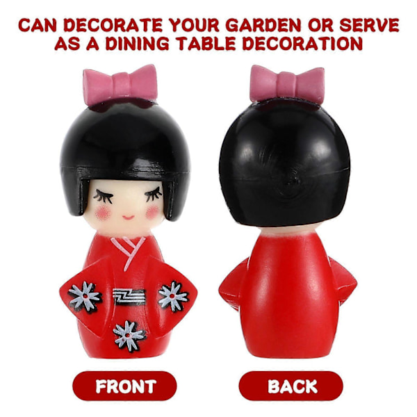 Japanske Dukke Ornamenter Dukke Kimono Dukke Marionett for Hage Bonsai Hjemmedekorasjon (Medium Krysantemum Gul Første)
