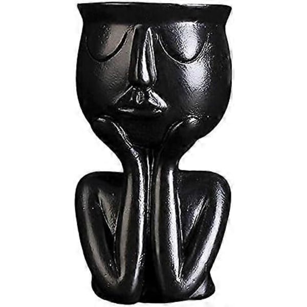 Abstrakt Menneskeskulptur Resin Plantepotte, Stue Skrivebord Pla