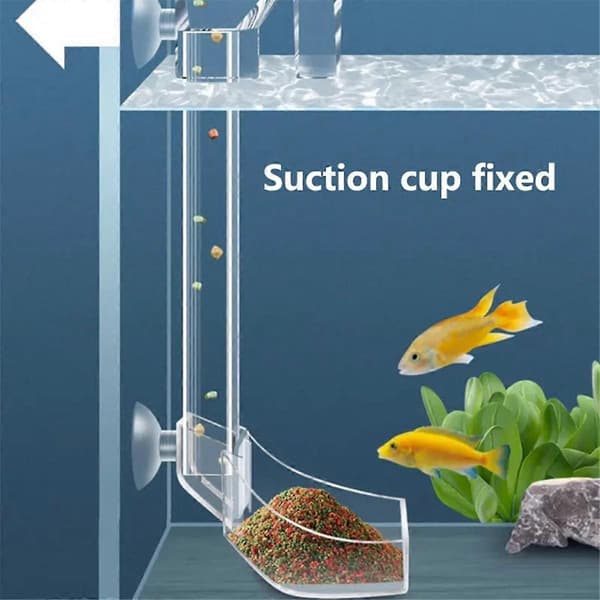 Akvarium Akryl Foderrør Anti-Fast Fisk Design Transparent Fiskefoderautomat Egnet til Akvarium