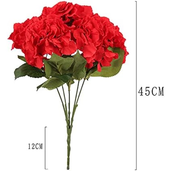2-pak Kunstige Silke Hortensia Blomster - For Blomsterbukett, H
