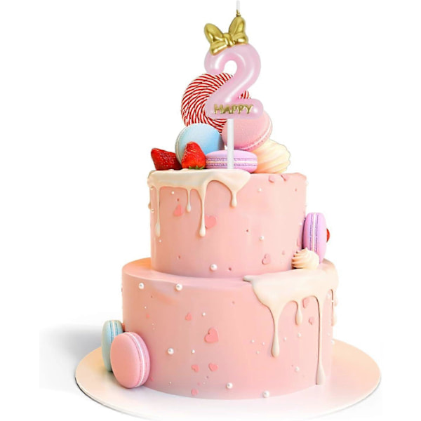 2-årsdag Lys for Barn, Nummer 2 Bursdagslys, Uparfymert