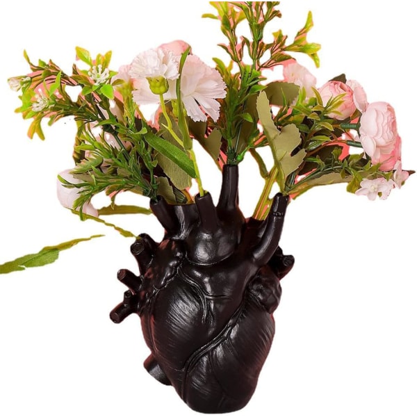 Creative Resin Heart Vase 16cm Anatomical Heart Vase for Des