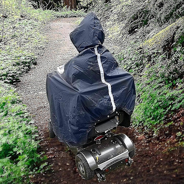 Regnskydd för Elscooter Vattentätt Material Skyddar Dig och Din Scooter från Regn Snö Slask och Sol, djup marinblå