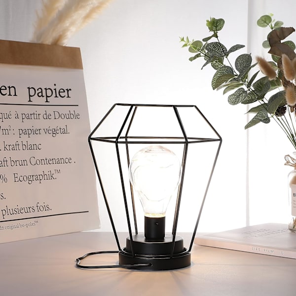 *Batteridrevet Sengebordslampe 21cm Høj Diamant Ledningsfri Ba*