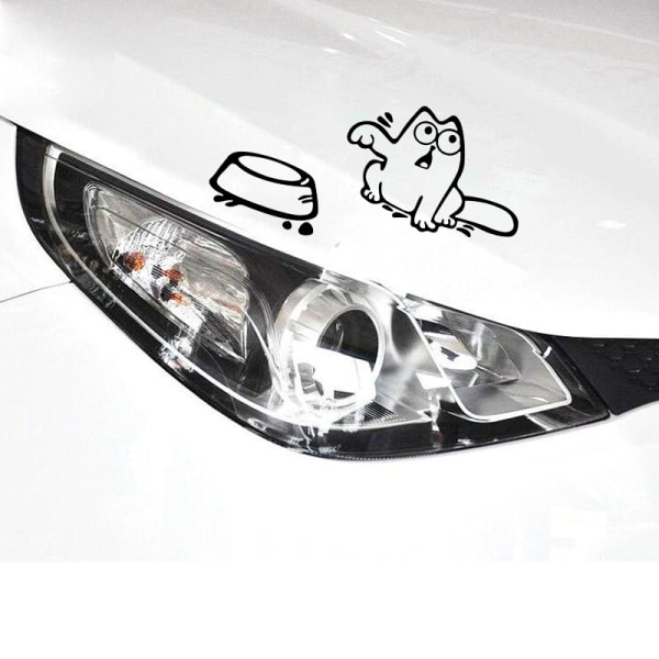 Katt og bolle bilsticker, flere farger