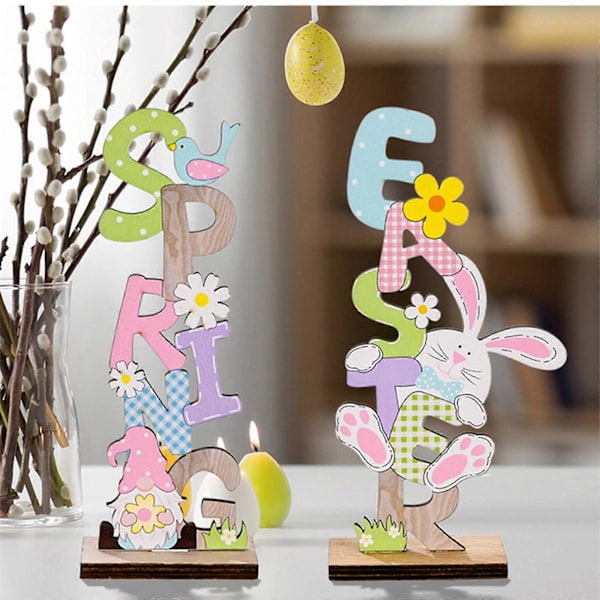Wooden Easter Decorations, Vertical Style SPRING OR EASTER - Wooden Easter Ornament, Spring Easter Decoration, O