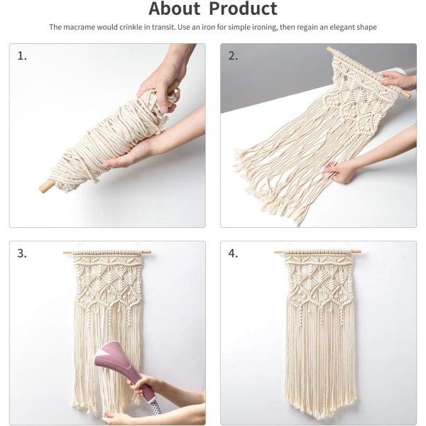 2 st Macrame Väggbonad Boho Hem Chic Bohemian Geo