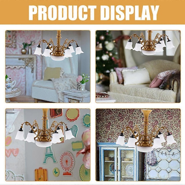 Miniatyr Modell Lysekrone Lite Hus Taklampe Sandbord Taklampe Modell