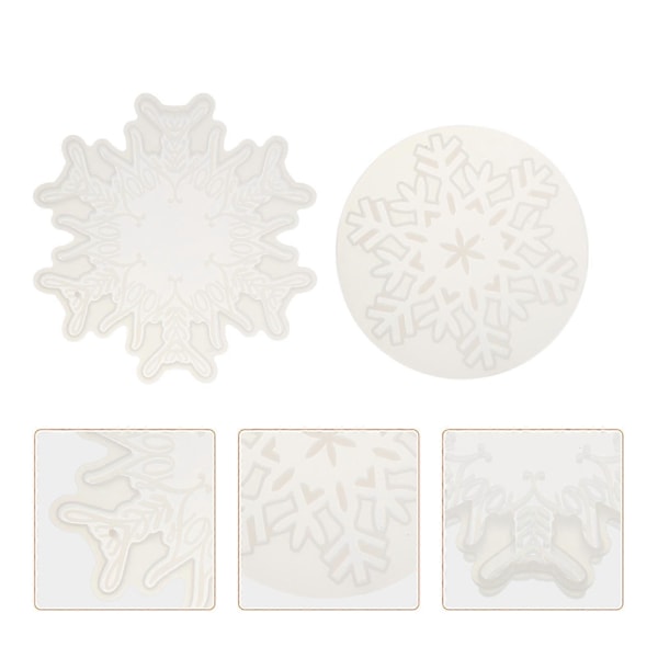 2 stk. Silikoneform Kopmåtte Bakke DIY Epoxy Form Snefnug Brik Forme