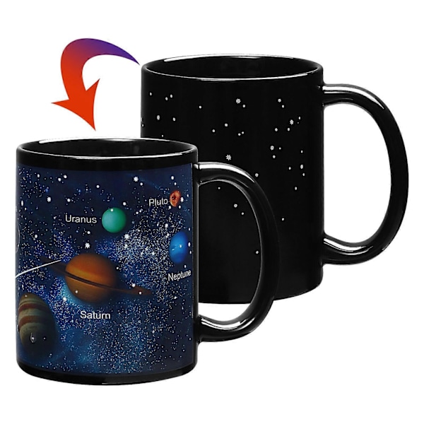 1 stk. Solcellesystem Varmefølsom Reaktiv Kopp Fargeskiftende Kopp Keramisk Kaffekopp (330ml)