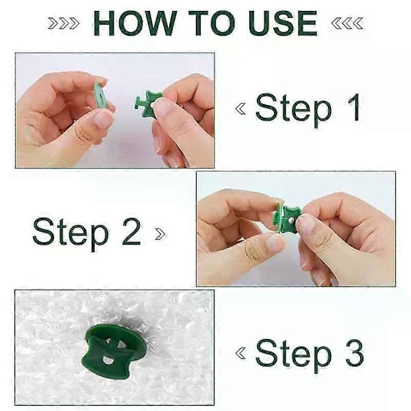 100 st Plast Växthusklämmor med Brickor för Att Fästa Isolering, Bubbelplast på Aluminiumväxthus, Grön, 50 Klämmor + 50 Brickor