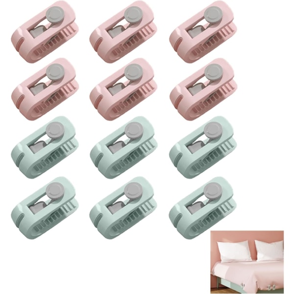 Täckeöverdragsspännen, 12 stycken Hög Elasticitet Quilt Spännen Täcke