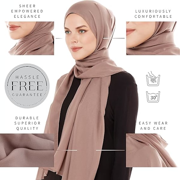 Nude Beige Chiffonsjal, Lätt Sjal för Kvinnor, Kvinnors Sjal