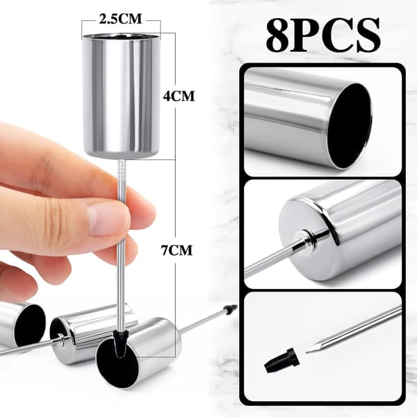 8-pack Ljusstakar (Silver) Järn Ljusstake Borddekoration Burk