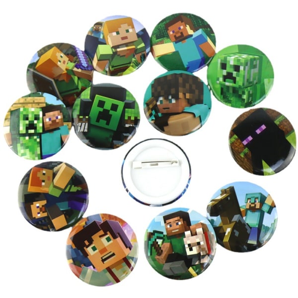 #12-pak Minecraft Badge Badge Ornaments#