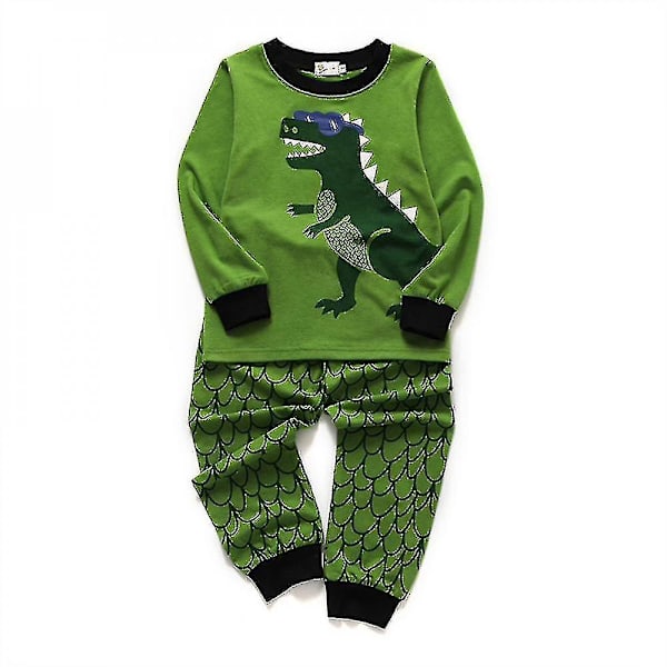 2-delat Set Julklapp Pojkar Pyjamas Dinosaurie Nattkläder Bomull Småbarnskläder Barn Sovkläder Vinter