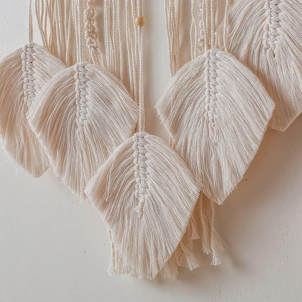 *Macrame-unelmakaappari, suuri kudottu höyhenseinävaate ripset D*