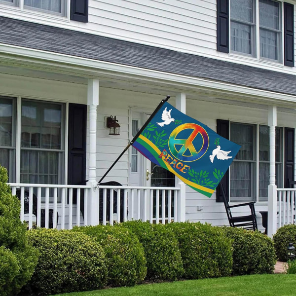#60x90cm, Verdens Fredsflag - Lyse Farver#