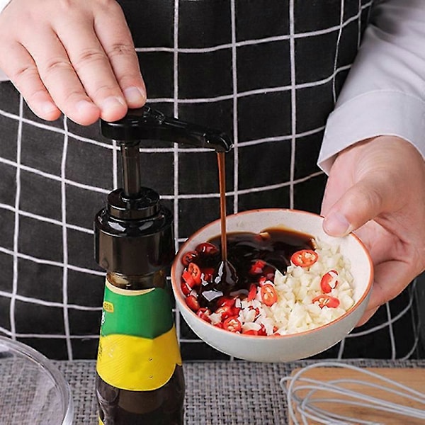 8 stk. syltetøjsflaskepumpe østerssauce dispensere ketchup eddike flaskehoved tryk push-type pumpe, B