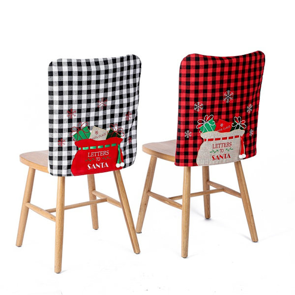 #Set med 2 julrutiga stolsöverdrag, 50 x 46 cm, C#