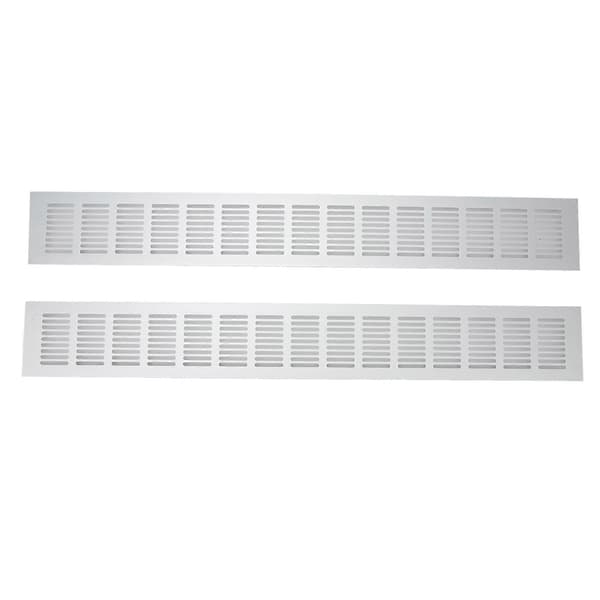 2 stk. Luftventilationsgitter Aluminiumlegering Rektangulær Ventilationsplade til Skab Skoskab Garderobe 80x600mm