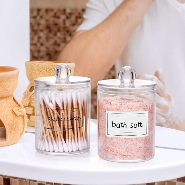 4 PAK Qtip Holder Dispenser til Vatrondeller, Ekskl. andet