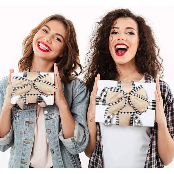 *2 ruller jule Buffalo Plaid kablet kantbånd for jul*
