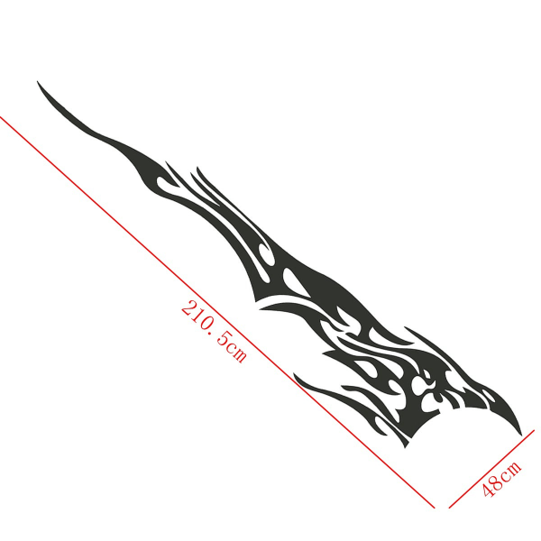 2 kpl 210,5 cm liekki-grafiikkaa auton sivulle, liekki-moottoriurheilu