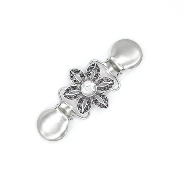 #2 stk. strikkegenser klips silkeskjerf spenne#