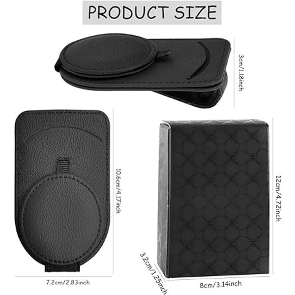 #Bilsolglashållare Universal Bilsolvisir Solglasögonhållare Bilsolvisir Solglasögonhållare Clip Läderglasögonhängare Clip Bilsolglasfodral#