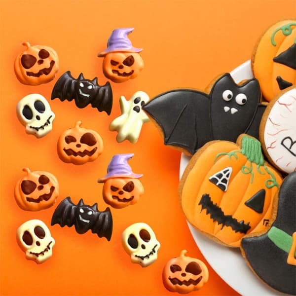 #2 stk Halloween Silikon Kageform Spøgelse Græskar Cookie Chokolade Slik Gele Isform#