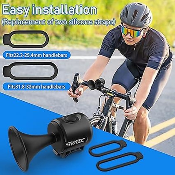 120 DB Velo Ringklocka, IPX4 Vattentät Cykelhorn, Elektrisk MTB Ringklocka, Elektronisk Horn, Landsvägscykel Ringklocka Lämplig för 15 till 30 mm Styrer, Cykeltillbehör