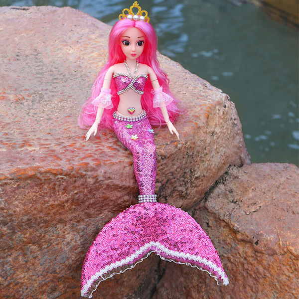 /#/Rosa Lejiafen Tongle Sjöjungfru Prinsessa Dockor Barn Flickor T/#/