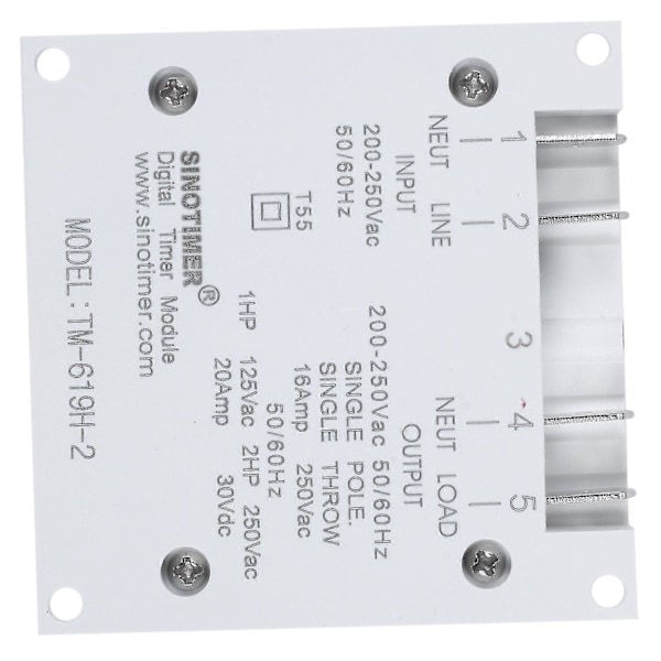 Tm-619H-2 230Vac Veckovis Programmerbar Digital Timer Belysningsbrytare Utgång 220V Spänning Med Dammskydd