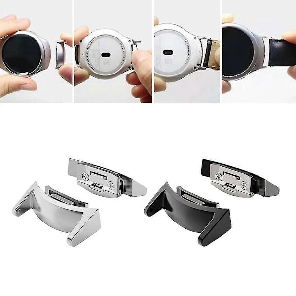 2st Rostfritt Stål Klockarmbandsanslutning Adapter 20mm För Samsung Gear S2 Rm-720