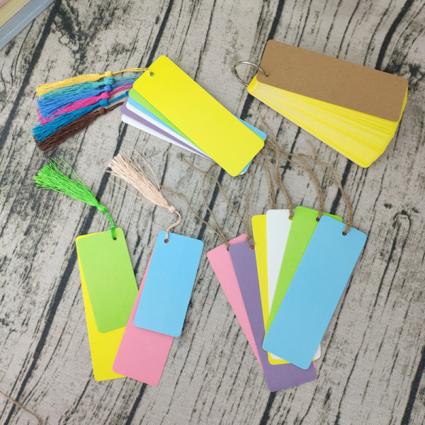 #25 Pack Blanka Bokmärken 15x5cm Rektangulära Akryl Bokmärken med 25 Färgglada Bomullsbollar Transparenta Bokmärken för DIY-projekt Anteckningsböcker Presenttaggar#