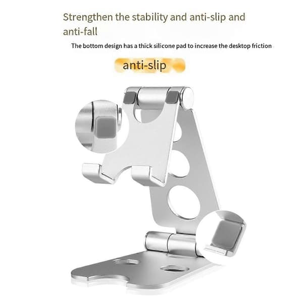 Tablet Stand Foldbar Justerbar Skrivebord Bærbar Desktop Stand Tablet Beslag Sølv
