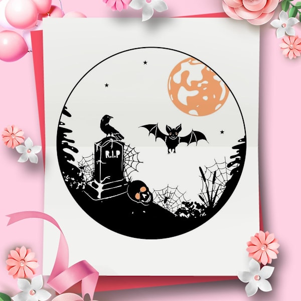 Happy Halloween Skärande Dies Handgjord Schablonform Präglingsmönster