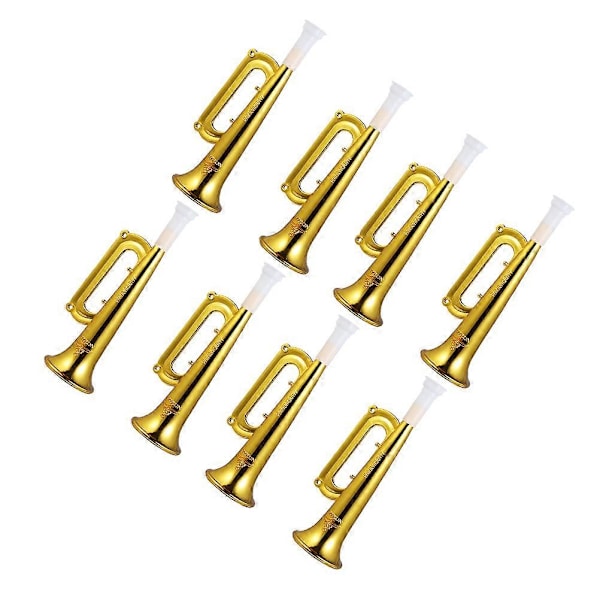18 st Gyllene Plast Trumpet Leksaker Reklam Rekvisita Högtalare Barn Ljudskapande Verktyg Hejar Horn)