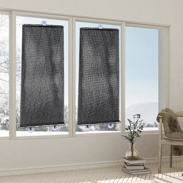 Frittstanset Balkong Solskjerming Blackout Gardin Midlertidig Persienne med Sugekopp