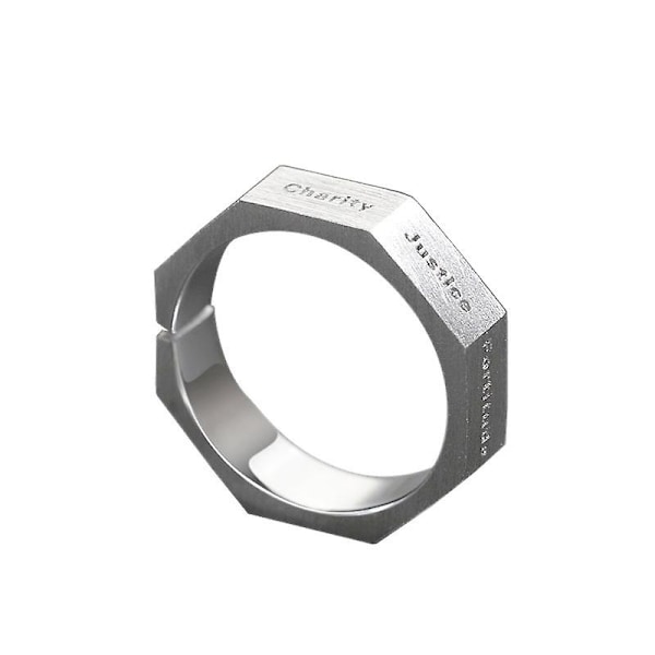 Säädettävät sormukset miehille ja naisille, Heptagon Virtue -sormukset unisex, retro hip hop -tyyliset suositut paksut fidget-sormukset varvassormukset peukalosormukset ja jaetut sormukset