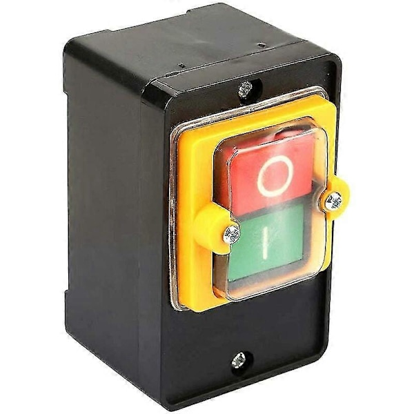 Trykknappbryter Motor Start og Stopp Bryter Ac220v/380v 10a Vanntett På/Av Knapp To Knapper Med Støvboks Holder