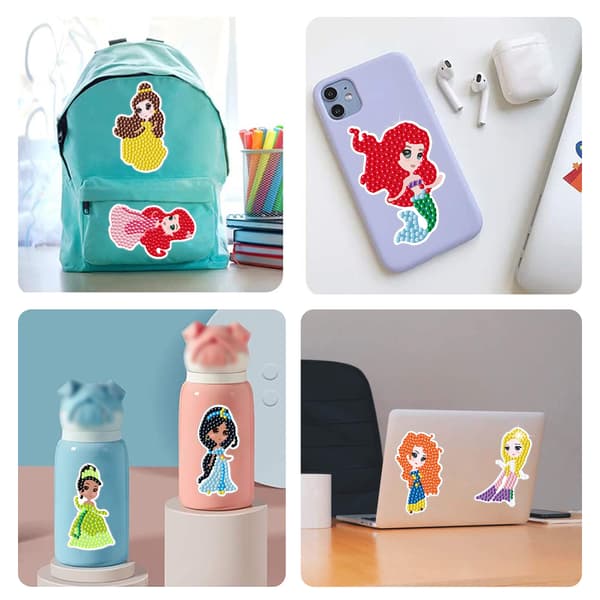 #5D Diamantmaleri, Diamantmaleri DIY Sticker Sød Prinsesse#