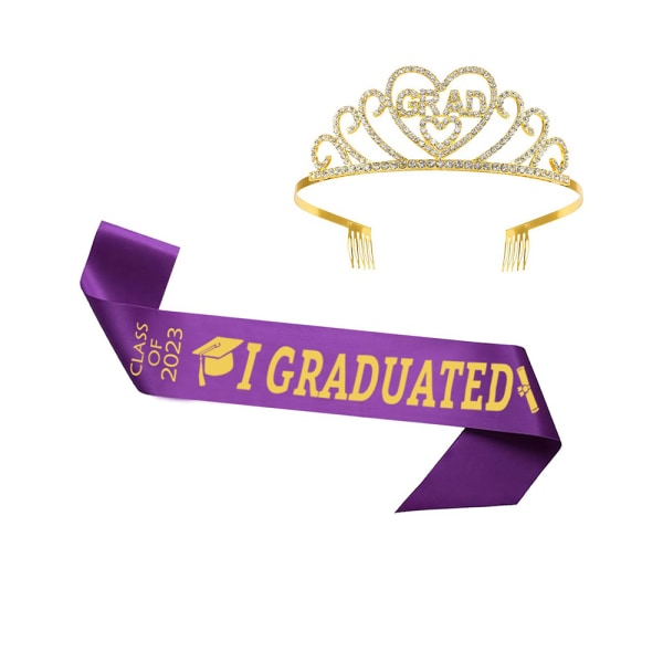 #2023 Graduate Hat med Graduation Sash Stole for Graduate Party Present #