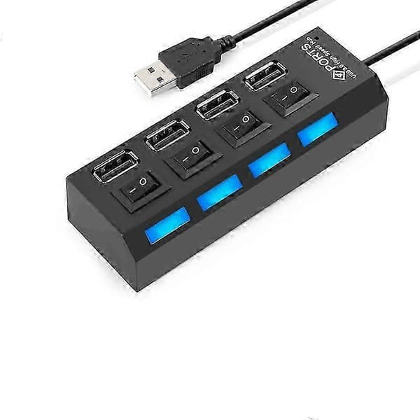 USB4 port 2 Splitter med bryter HUB 4-hulls bryter HUB USB2.0 hub Multifunksjon