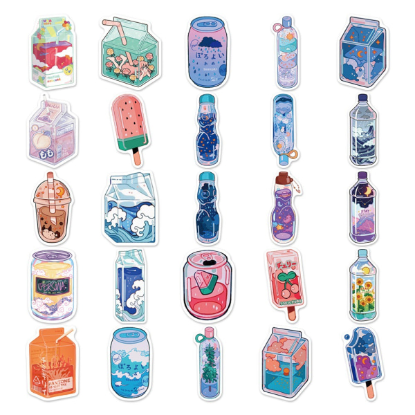 Stickers 50 Pieces Cartoon Stickers Waterproof Stickers Kawaii Sc