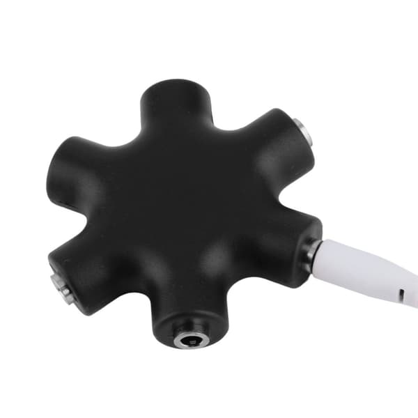 /#/Splitter Jack | Fordeler til 3,5 mm jackstik med 6 stik | Kabel inkluderet til forbindelse til lydkilde/#/