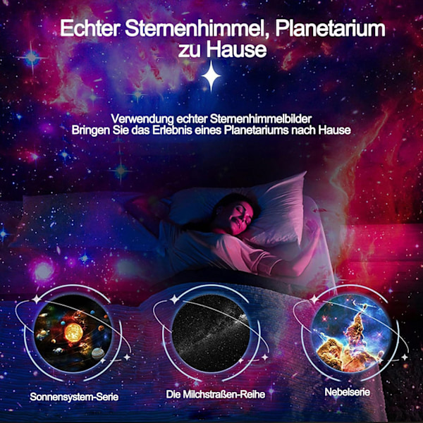 #LED Stjernehimmel Stjerne Galaxy Projektorlampe, HD 4K Fokuseringsprosjekt#