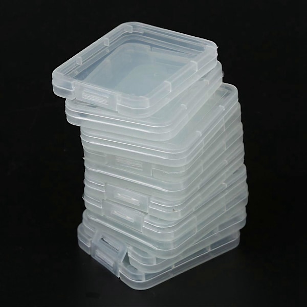 20 stk Plastminnekortkortboks Etui SD SDHC XD MMC CF Lagringsetui Transparent
