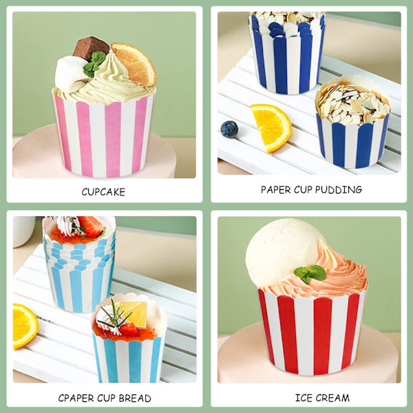 50 kpl vaaleanpunaisia paperisia cupcake-vuokia syntymäpäiville, häihin ja juhliin